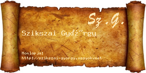 Szikszai György névjegykártya